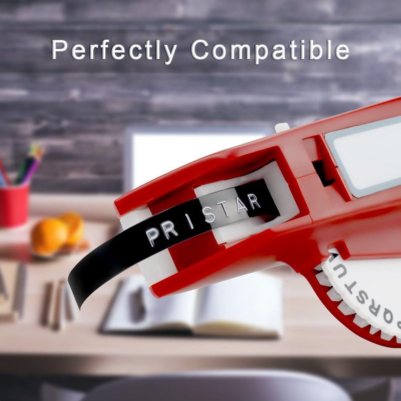 Pristar Compatible for DYMO Embossing 3D Plastic Label Tapes 9mm, Work with DYMO Junior Home Embossing Label Maker, Organizer Xpress Pro, Neon Pink/Orange/Green/Gold/Silver, 3/8" x 9.8', 10-Pack - Image 2